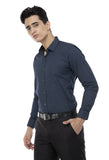 Navy Blue Printed Casual Shirt