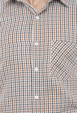 White Brown Checkered Shirt