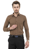 Tailored Checks Brown Formal Shirt