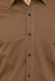 Tailored Checks Brown Formal Shirt