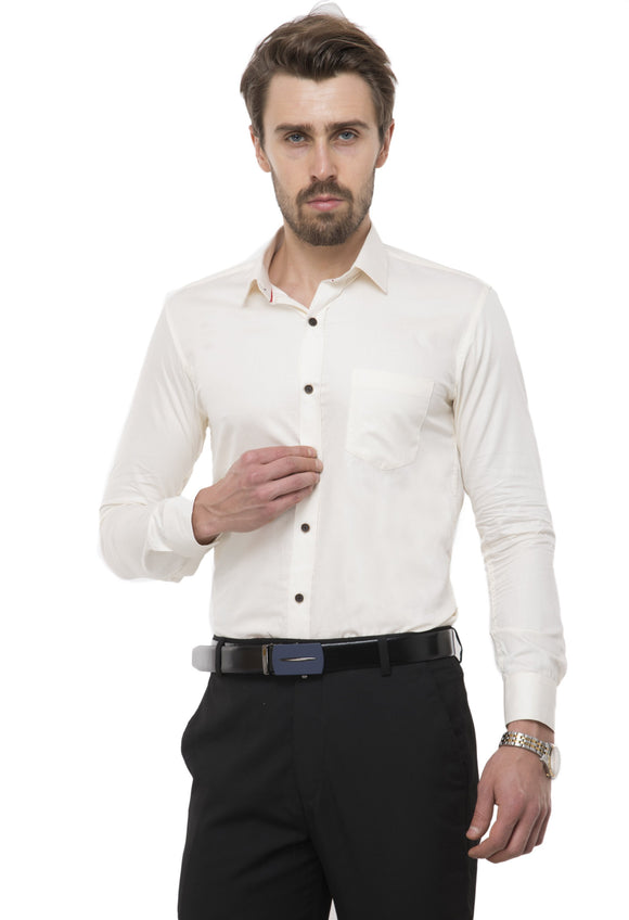 Classic Solid Cream Formal  Shirt