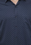 Navy Tailored Dotted Print Shirt