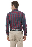 Red-Blue Tailored Checks Casual Shirt