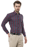 Red-Blue Tailored Checks Casual Shirt