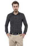 Navy Brown Custom Checkered Shirt