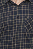 Navy Brown Custom Checkered Shirt