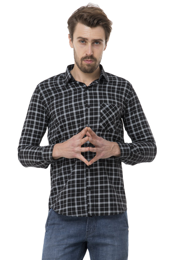 Black-White Tailored Checks Shirt