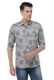 Grey Geometric Print Shirt