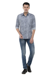 Grey Geometric Print Shirt