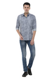 Grey Geometric Print Shirt