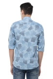 Sky Blue Geometric Print Shirt