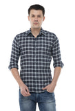 Navy Erode Checked Formal Shirt