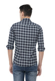 Navy Erode Checked Formal Shirt