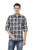 Blue and Brown Checkered Shirt