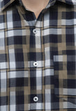 Blue and Brown Checkered Shirt