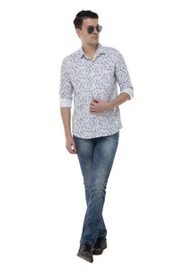 White Geometric Pattern Shirt