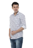 White Geometric Pattern Shirt