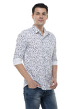 White Geometric Pattern Shirt