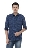 Navy Blue Geometric Pattern Shirt