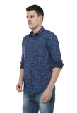 Navy Blue Geometric Pattern Shirt