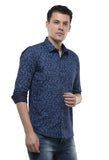 Navy Blue Geometric Pattern Shirt