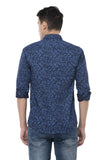 Navy Blue Geometric Pattern Shirt