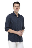 Navy Blue Checkered Shirt