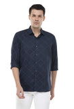 Navy Blue Checkered Shirt