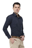 Navy Blue Solid Shirt