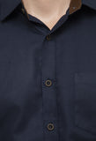 Navy Blue Solid Shirt