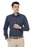 Dark Navy Blue Dotted Printed Shirt