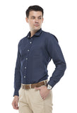 Dark Navy Blue Dotted Printed Shirt