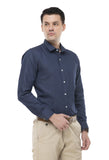 Dark Navy Blue Dotted Printed Shirt