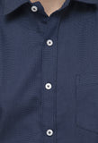 Dark Navy Blue Dotted Printed Shirt