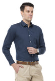 Navy Blue Mustard Dotted Printed Shirt