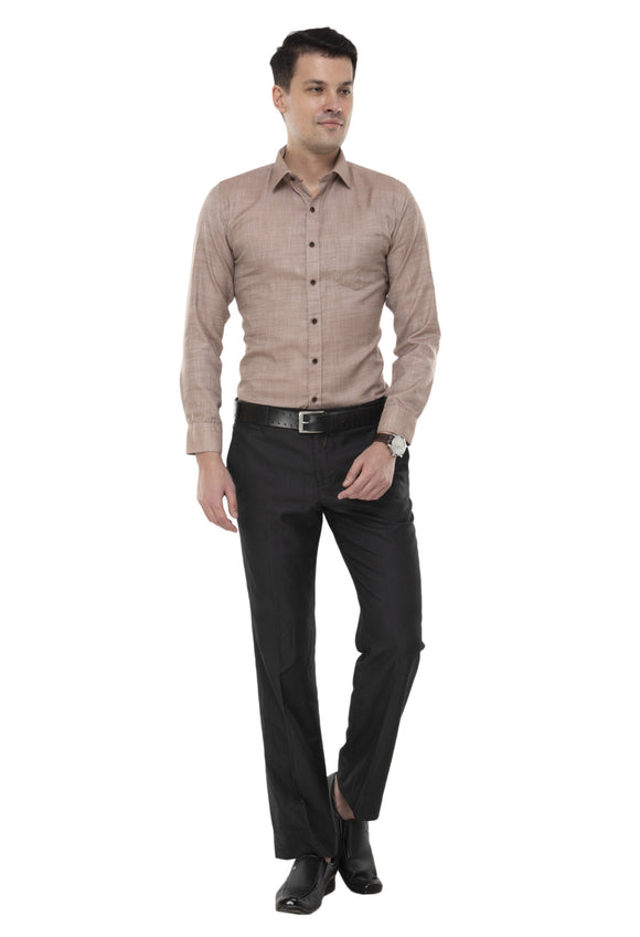 Light Brown Solid Formal Shirt