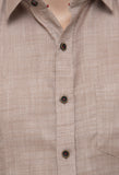 Light Brown Solid Formal Shirt