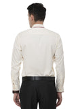 Cream Pinstriped Formal Shirt