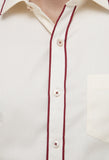 Cream Pinstriped Formal Shirt