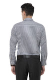 Navy Blue Stripes Formal Shirt