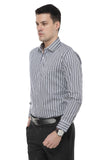 Navy Blue Stripes Formal Shirt