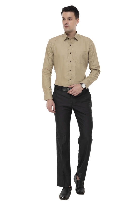 Khaki Solid Formal Shirt