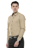 Khaki Solid Formal Shirt