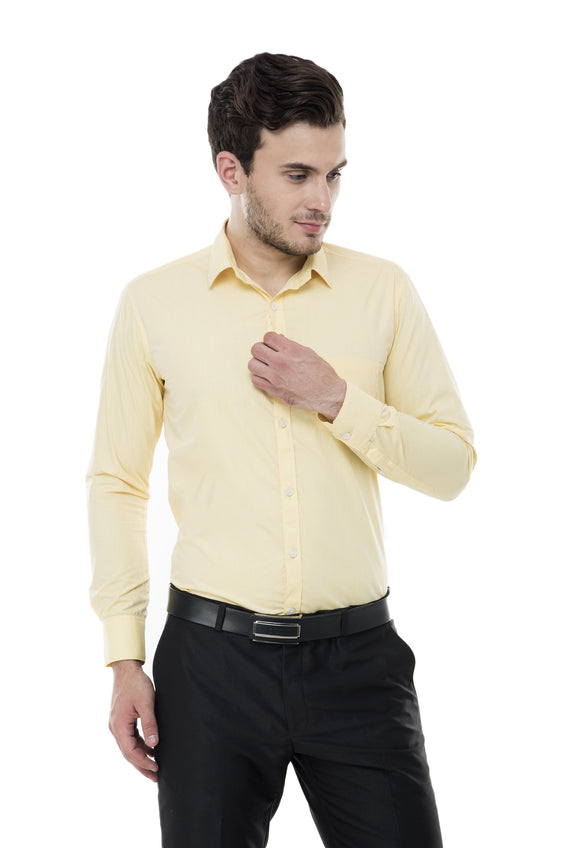 Classic Solid Yellow Formal Shirt