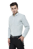 White And Blue Stripes Formal Shirt