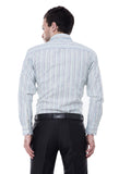 White And Blue Stripes Formal Shirt