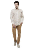 Beige Printed Casual Shirt