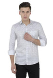 White Printed Casual Shirt