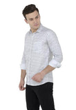 White Printed Casual Shirt